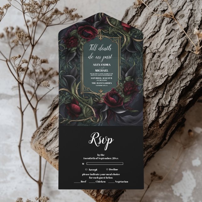 Casamento de Halloween Gótico com Rosas Vermelhas (Criador carregado)