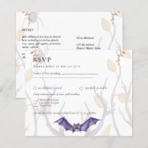 Casamento de Halloween Invitation Gothic Skulls Pu
