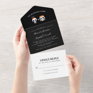 Casamento de Halloween por Skulls, tudo em um conv