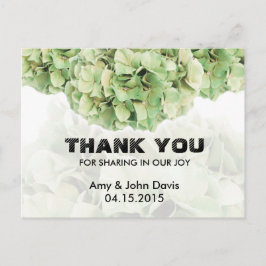 Casamento de hydrangea verde obrigado notas hydran