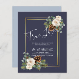 Casamento de Inverno Rosas Brancas Azul Empoeirado