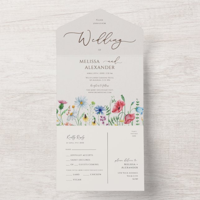 Casamento De Jardim De Flores Selvagens E Envio (Interno)