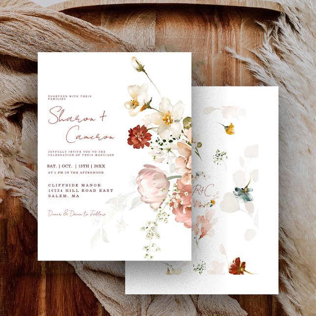Casamento de Jardim Floral Boho em Aquarela Rústic (Criador carregado)