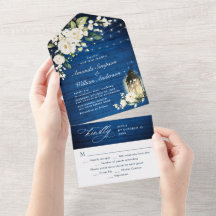 Casamento de Lanterna Real Azul de Rosas Brancas