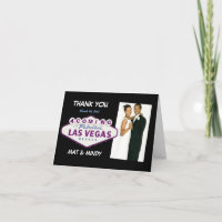 Casamento de Las Vegas Obrigado Cartões com fotos