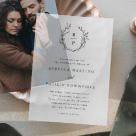 Casamento de Laurel Wreath Monogramas com Desenho 