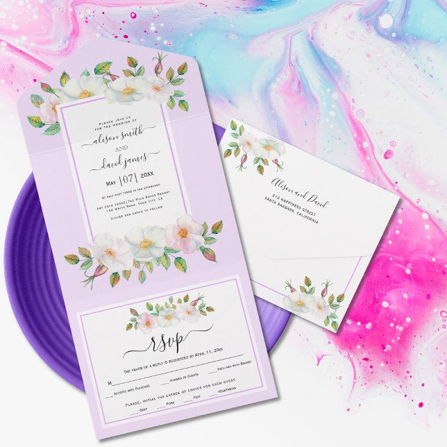 Casamento de lavanda floral branco e rosa (Criador carregado)