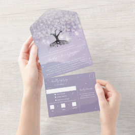 Casamento de Lavanda Roxo de Folha de Coração Eleg