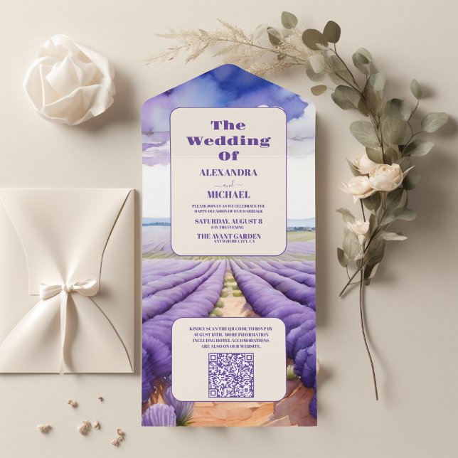Casamento de Lavanda Russo do Código QR (Criador carregado)