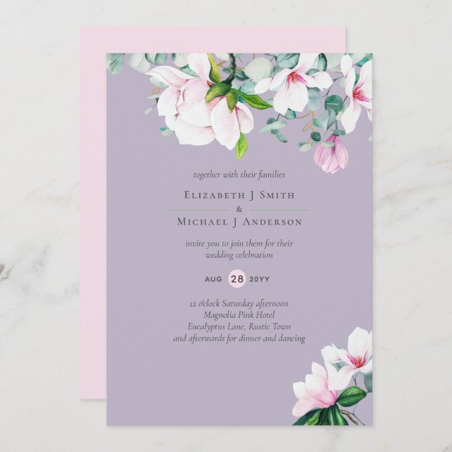 Casamento de Lavandas Eucalyptus, Sage Magnolias R (Frente/Verso)