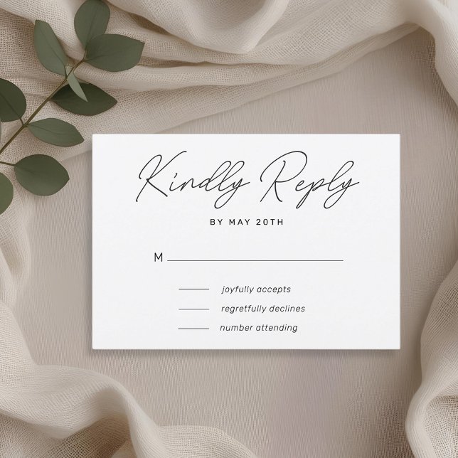 Casamento de Letreiro Manual Moderno RSVP (Criador carregado)
