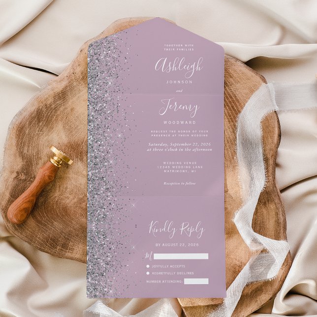 Casamento de Lilac Silver Roxo Roxo Moderno (Criador carregado)