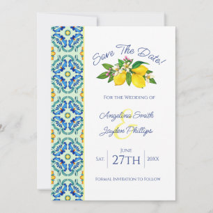 Casamento de limão amarelo legante Guarde o cartão
