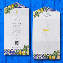 Casamento de limão-Azulejo Amarelo-Branco-Azul do