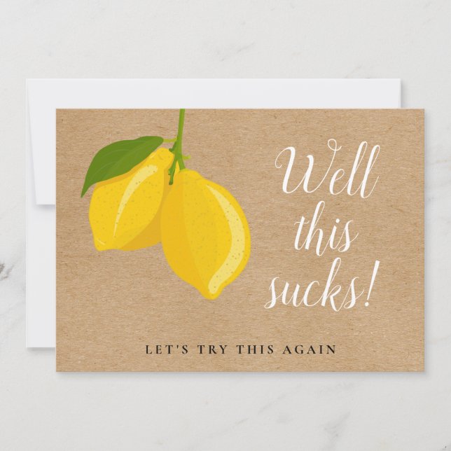 Casamento de Limões Rústicos Convite de Alteração  (Frente)