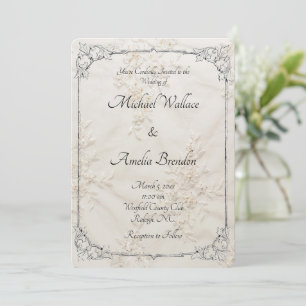 Casamento de local bordado Salve o cartão de data