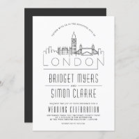 Casamento de Londres | Convite Skyline Estilizado