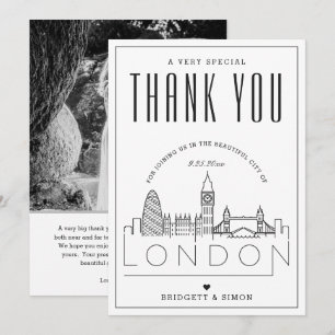 Casamento de Londres Obrigado + Cartão com foto