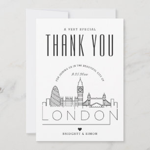 Casamento de Londres Obrigado + Cartão com foto