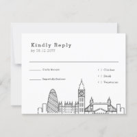 Casamento de Londres | Placa RSVP + Escolha de Com