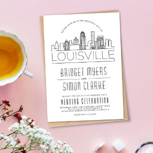 Casamento de Louisville  Convite Skyline Estilizad
