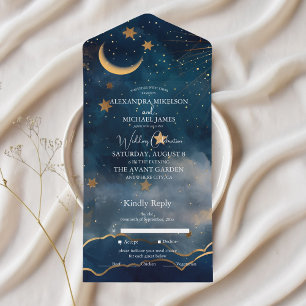 Casamento de Lua das Estrelas Azuis Celestiais