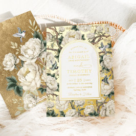 Casamento de Luxo Chinoiserie Flores e Pássaros Ma