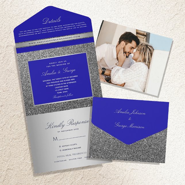 Casamento de Luxo Prata e Azul Real (Criador carregado)