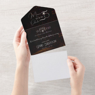 Casamento de Luxo Preto de Gatsby Salve a Data