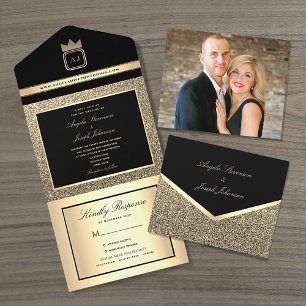 Casamento de Luxo Preto e Dourado