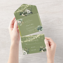 Casamento de Luzes Brancas Verdes