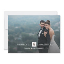 Casamento de madeira Barn Obrigado Cartões com fot