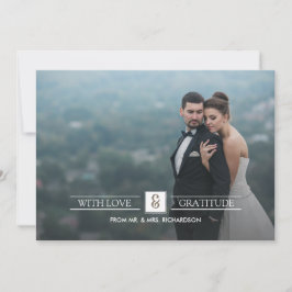 Casamento de madeira Barn Obrigado Cartões com fot