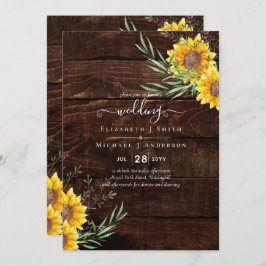 Casamento de Madeira Rústica com Girassóis