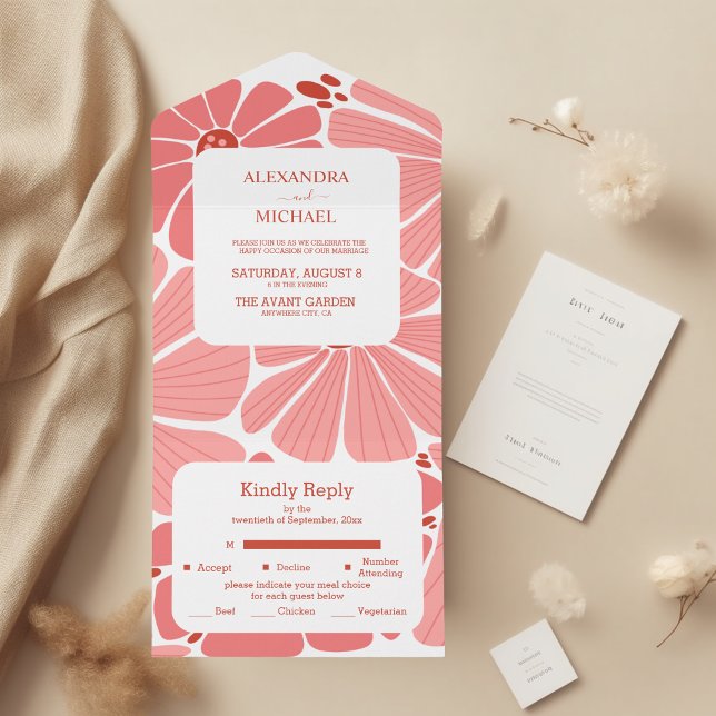 Casamento de margarida rosa moderno e descolado (Criador carregado)