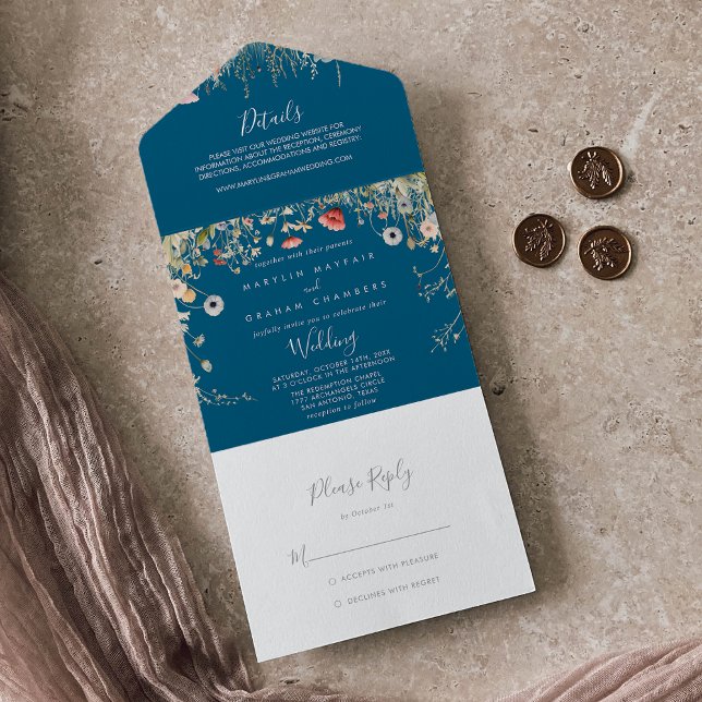Casamento de marinho Boho Wildflower (Criador carregado)