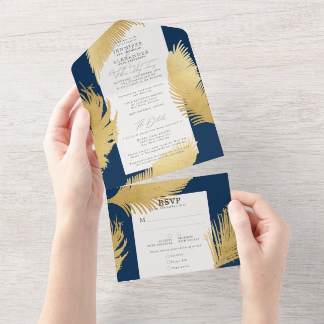 Casamento de Marinho de Palma Dourado tropical com (Tearaway)