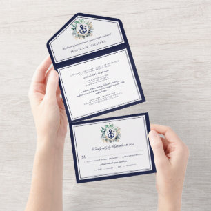 Casamento de Marinho de terra na âncora náutica Gr