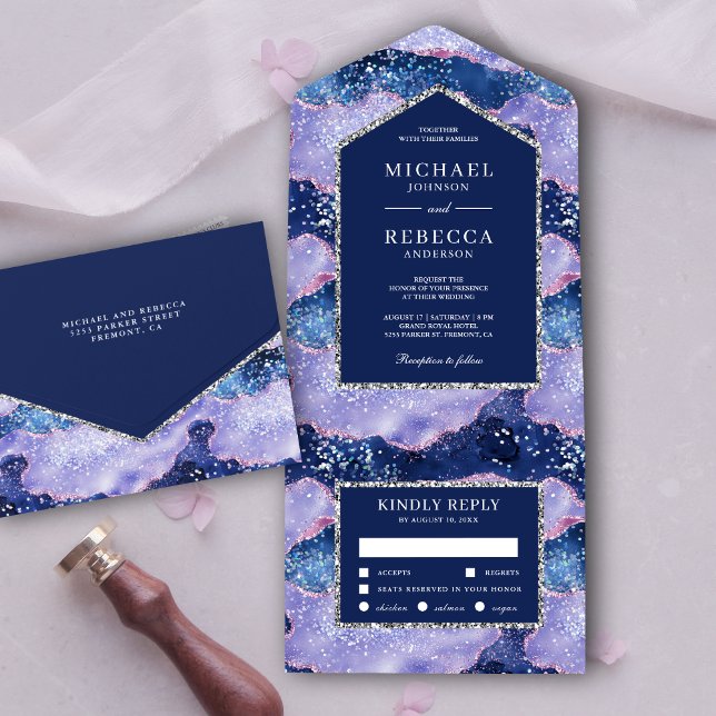 Casamento de Mármore Ágata Brilho Periwinkle Lavan (Criador carregado)