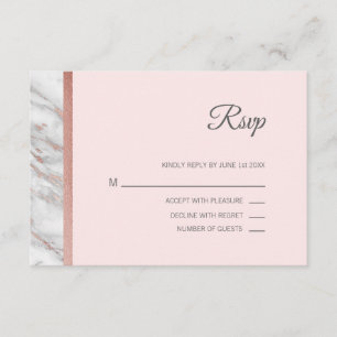 Casamento de Menu do Classy Marble Rosa Gold Foil 