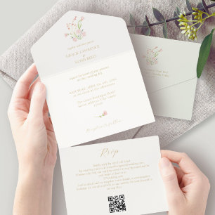 Casamento de Mint & Ivory Floral Rosa de Flor Selv