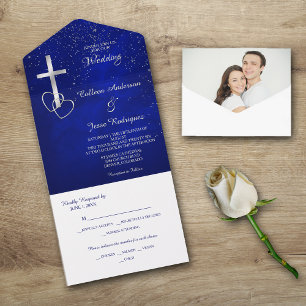 Casamento de Modelo de Foto de Cruz Cristã Blue S