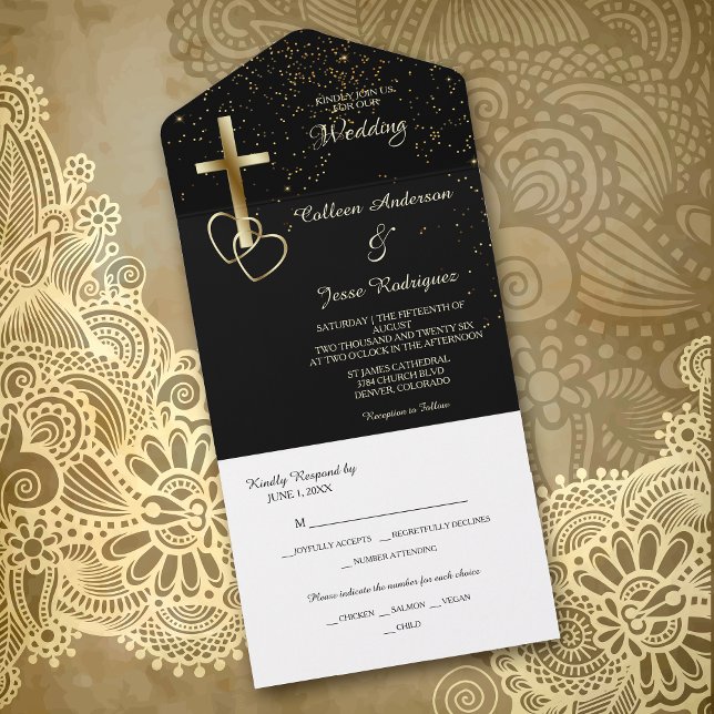Casamento de Modelo de Foto Dourada Cristã (Criador carregado)