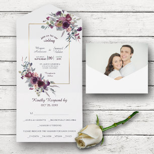 Casamento de Modelo de Foto Floral Violet Blue