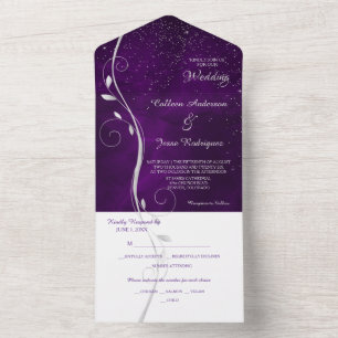 Casamento de Modelo de Foto Roxo de Púrpura de Si