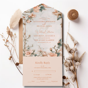 Casamento de Mola de Vintagem Floral Elegante