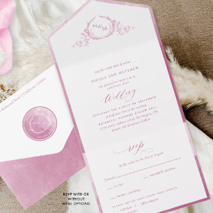Casamento de Mola e Aquarela de Monograma Elegante