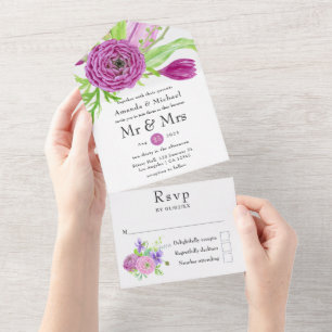 Casamento de Mola Floral de Watercolor
