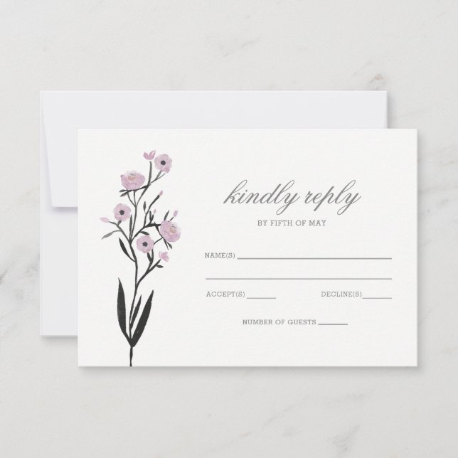 Casamento de Mola Floral Rsvp (Frente)