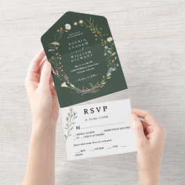 Casamento de Mola Verde-Escura de Vidraça Selvagem